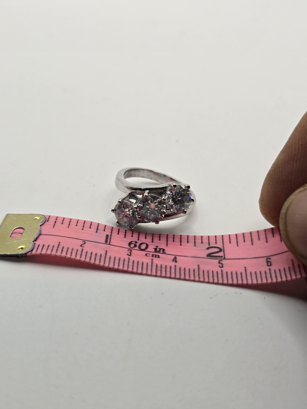 Sterling Silver Lab Diamond Ring - Picture 6 of 8